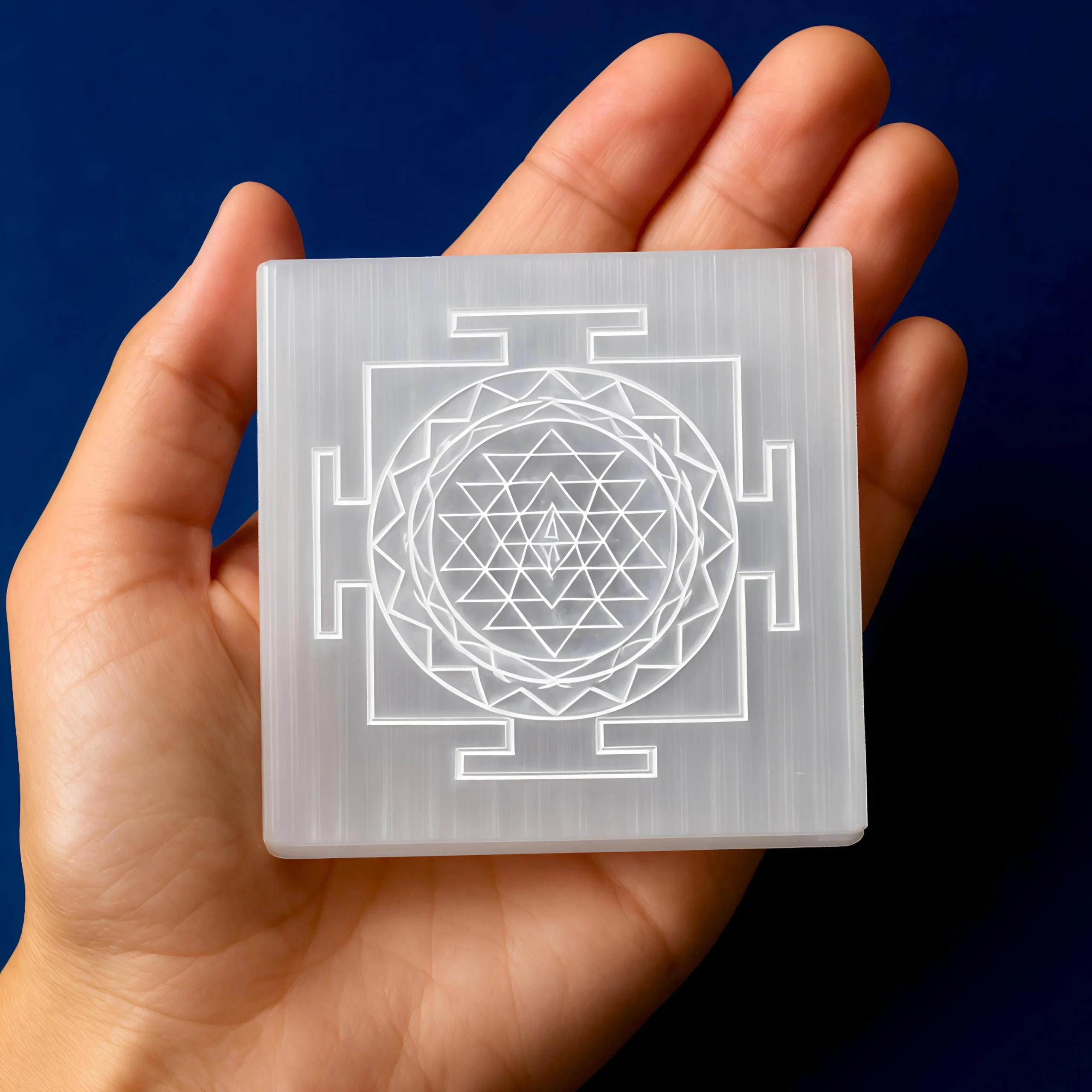 Shree Yantra Selenite Plate